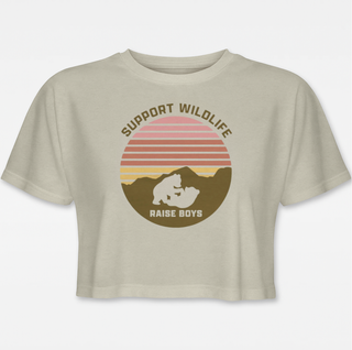 Women's Support Wildlife Short Sleeve Cropped Tee for Moms